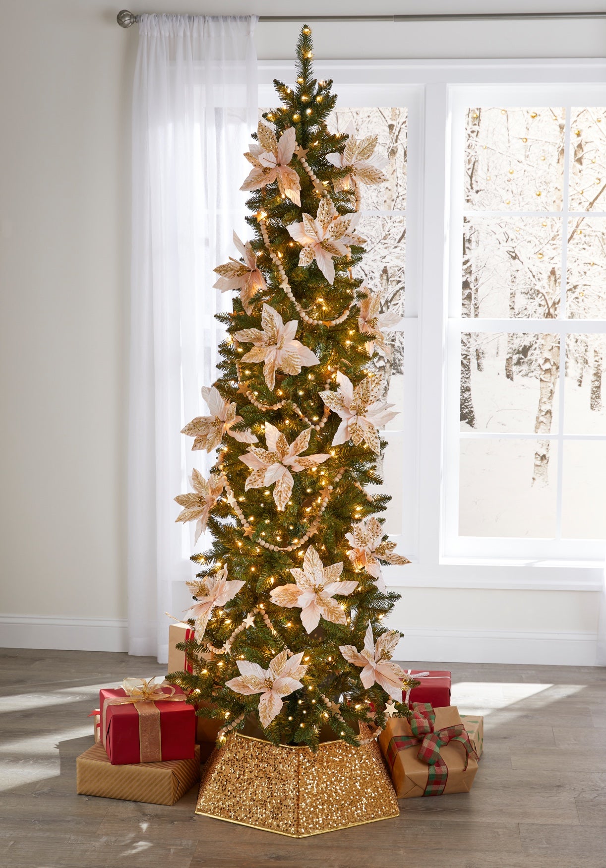 7.5&rsquo; Pre-lit Slim Alberta Spruce Tree image number 0