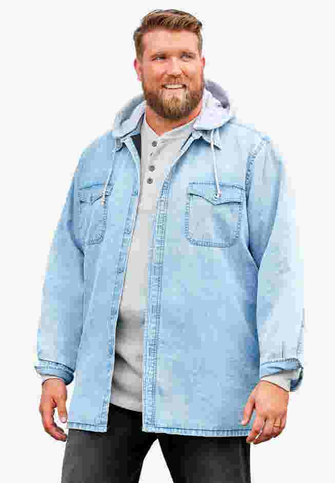 Removable Hooded Shirt Jacket image number 4