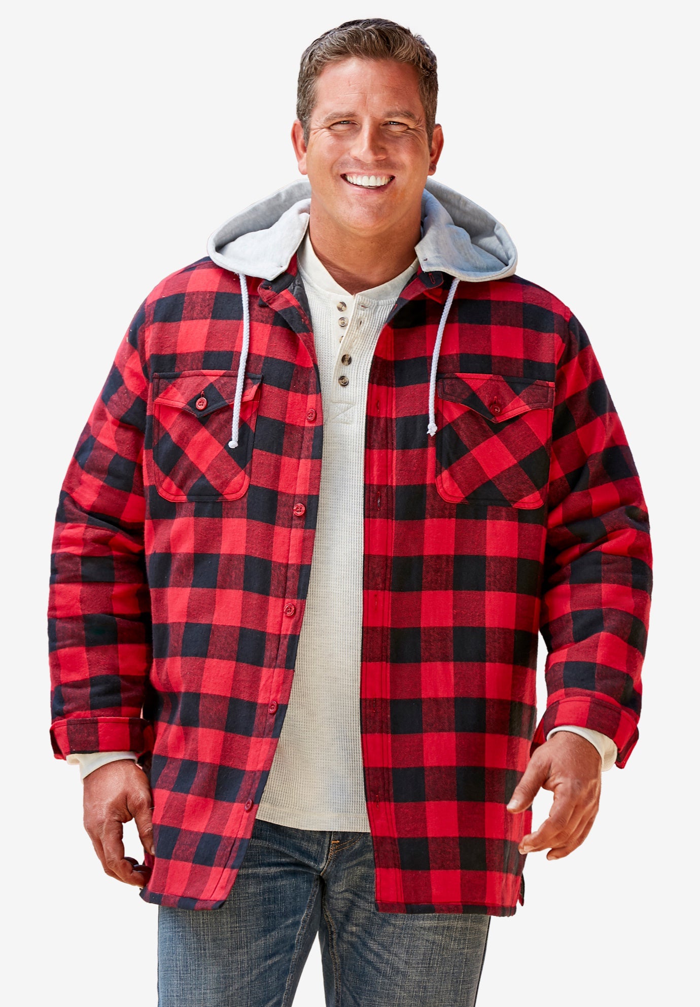 Removable Hooded Shirt Jacket image number 5