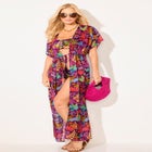  Open Front Tie-Waist Maxi Cover Up image number null