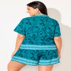  Cropped Button-Front Beach Cover Up Shirt image number null