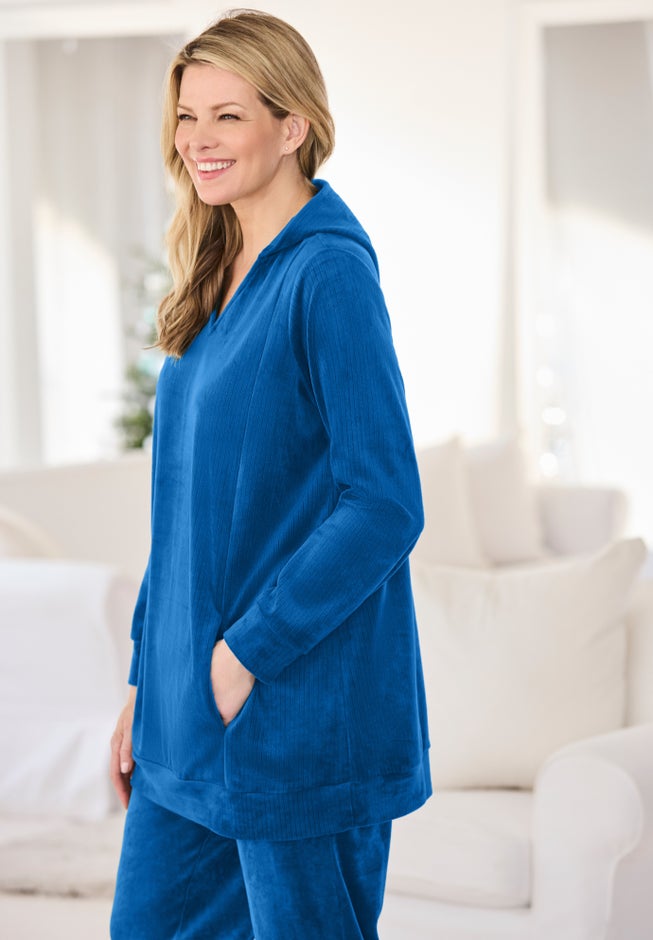 Velour Hoodie Sweatshirt image number 2