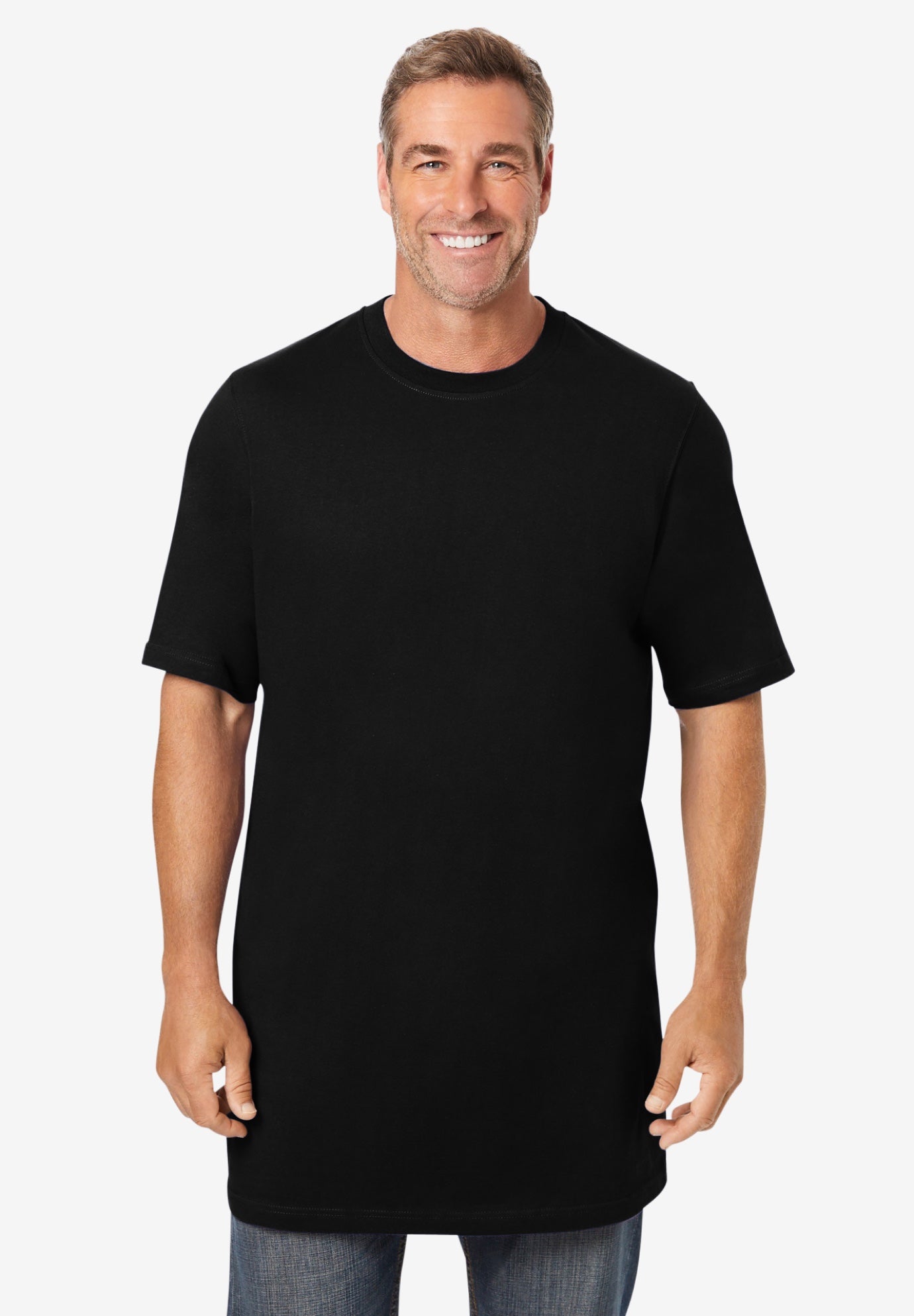 Shrink-Less&trade; Lightweight Longer-Length Crewneck T-Shirt image number 3