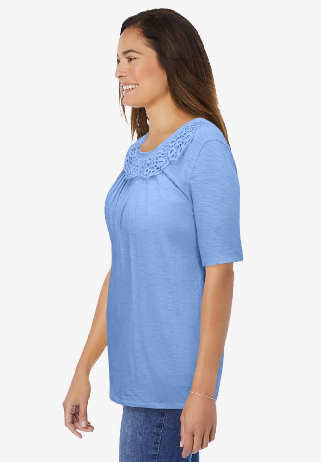 Crochet-Trim Knit Top image number 2