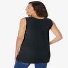 Perfect Sleeveless Shirred V-Neck Tunic image number null