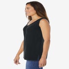 Perfect Sleeveless Shirred V-Neck Tunic image number null