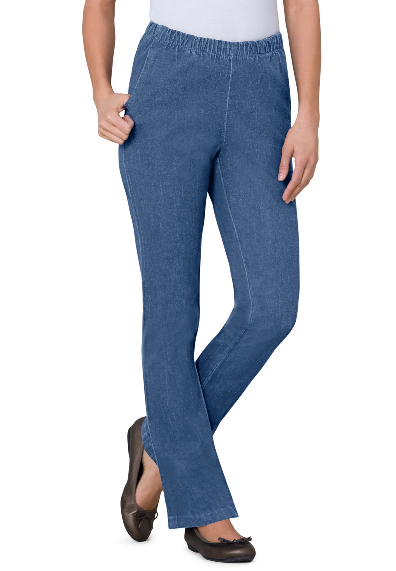 Fineline Stretch Denim Pull-On Bootcut Jeans image number 0