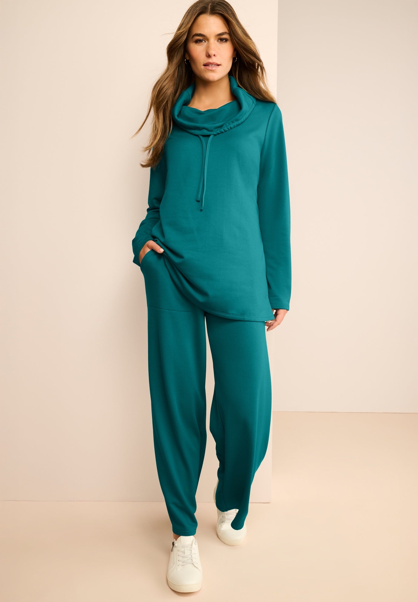 Comfort+ Fleece Cowl Neck Sweatshirt image number 0
