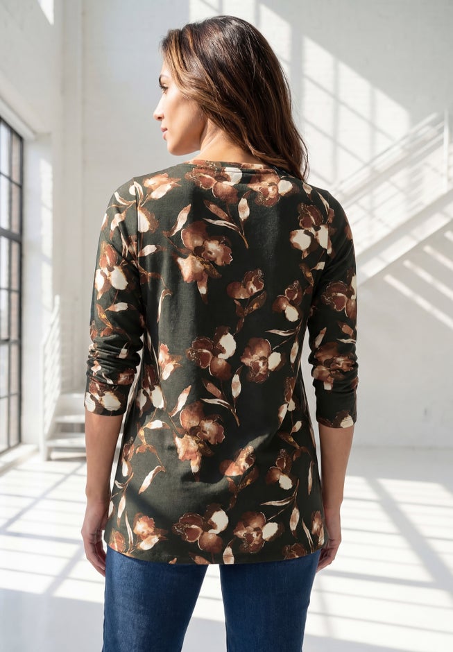 Plus Size Ultimate Cotton Crewneck Long Sleeve Tee image number 1