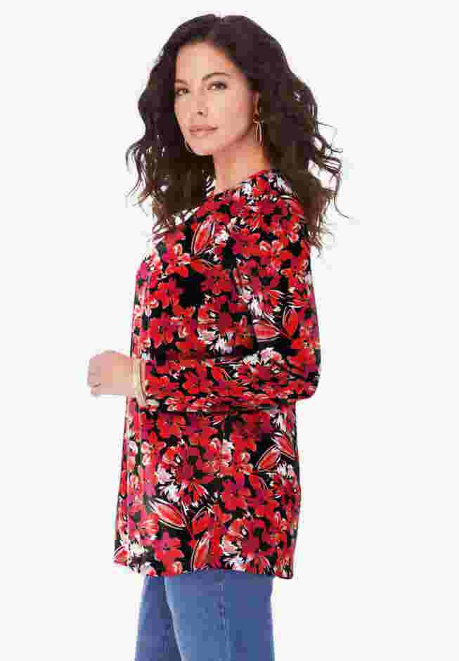 Plus Size Cotton Ultimate Long Sleeve Crewneck Tee image number 2