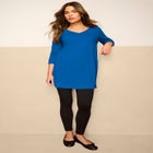 Plus Size Cotton Ultimate Long Sleeve V-Neck Tunic image number 0