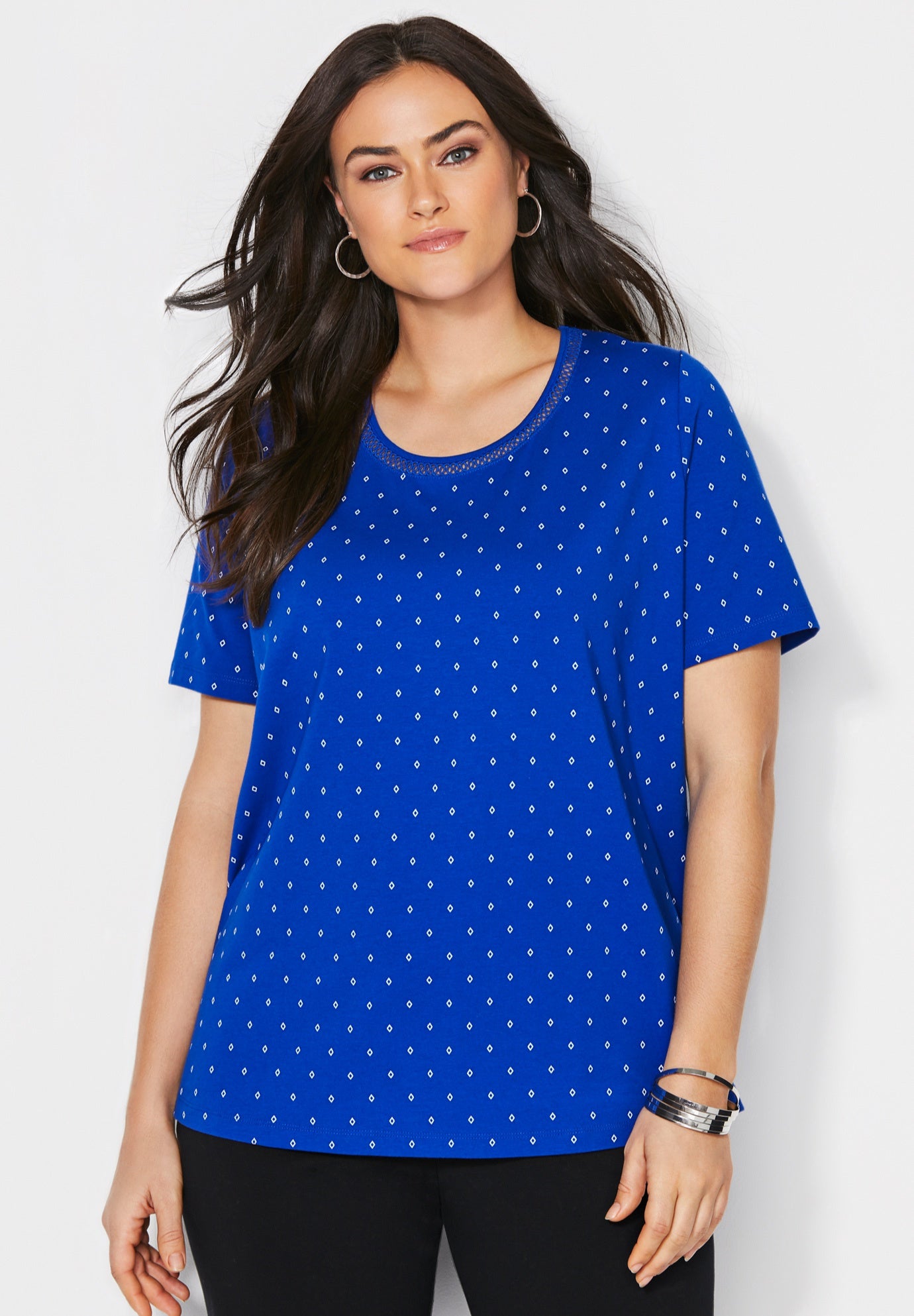 Suprema&reg; Embroidered Scoopneck Tee image number 0