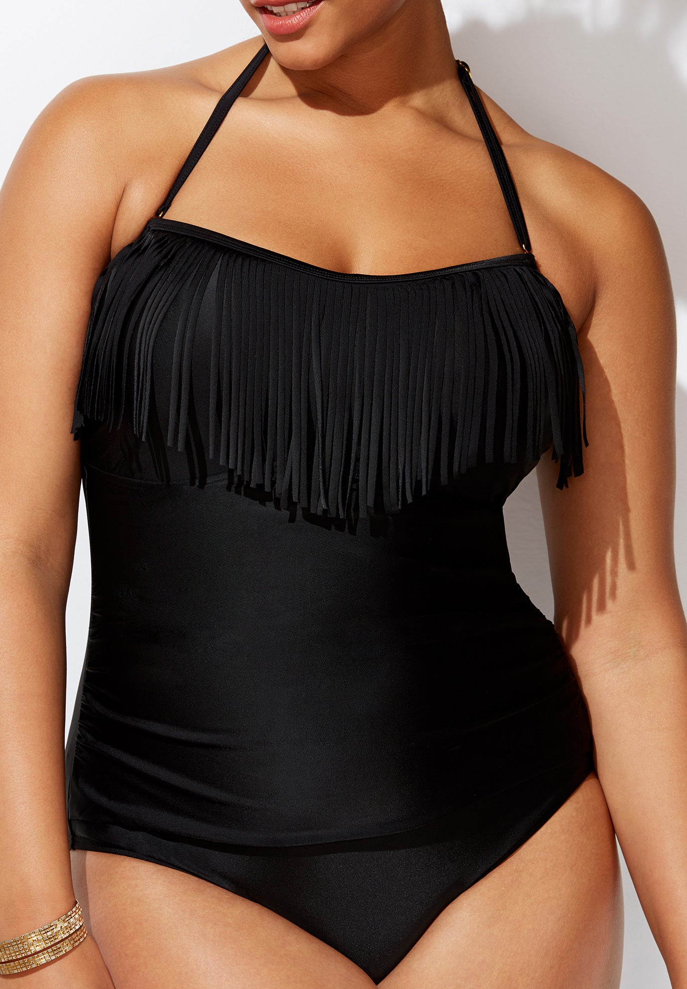 Fringe Bandeau One Piece Swimsuit image number 2