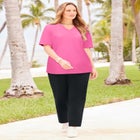 Suprema&reg; Embroidered Notch-Neck Tee image number null