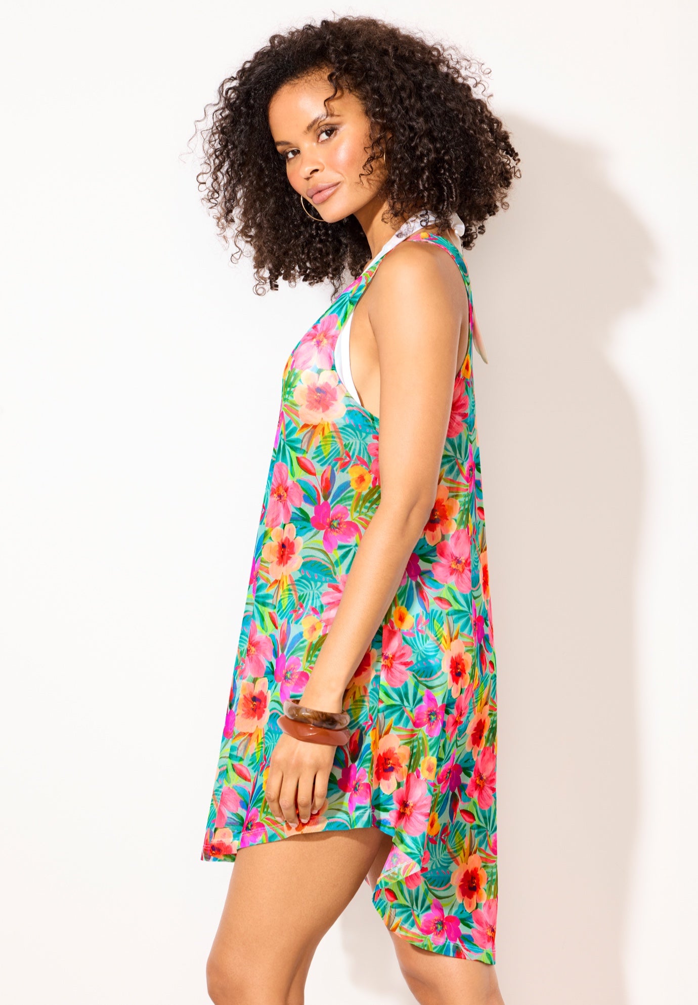 Quincy Mesh High Low Cover Up Tunic image number 2