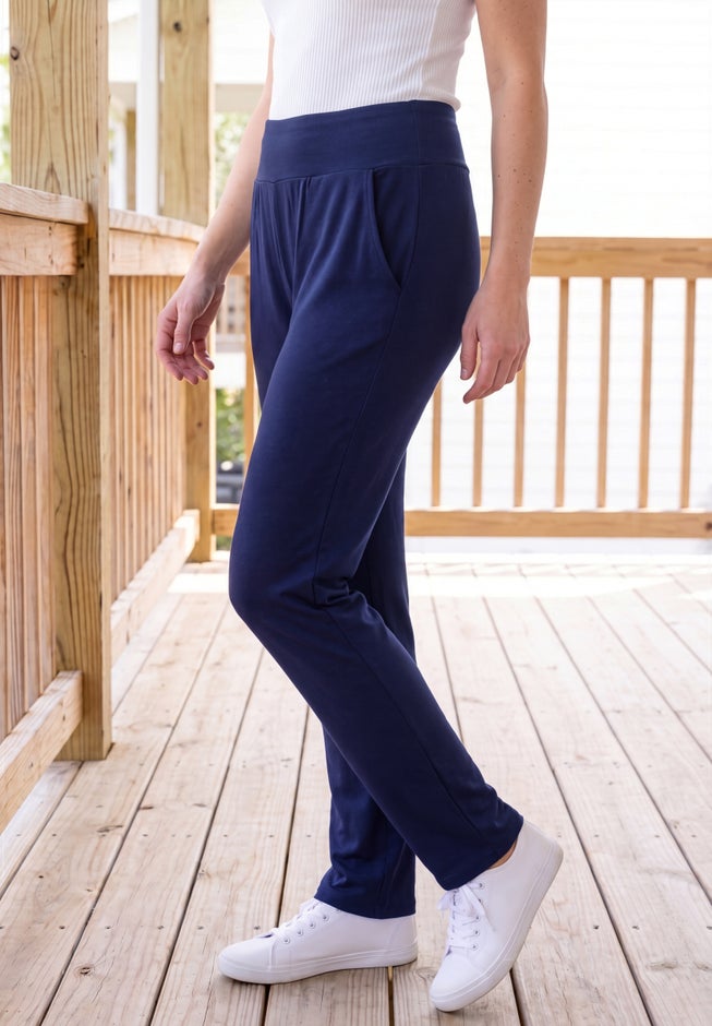 All-Day No-Roll Straight-Leg Knit Pant image number 2