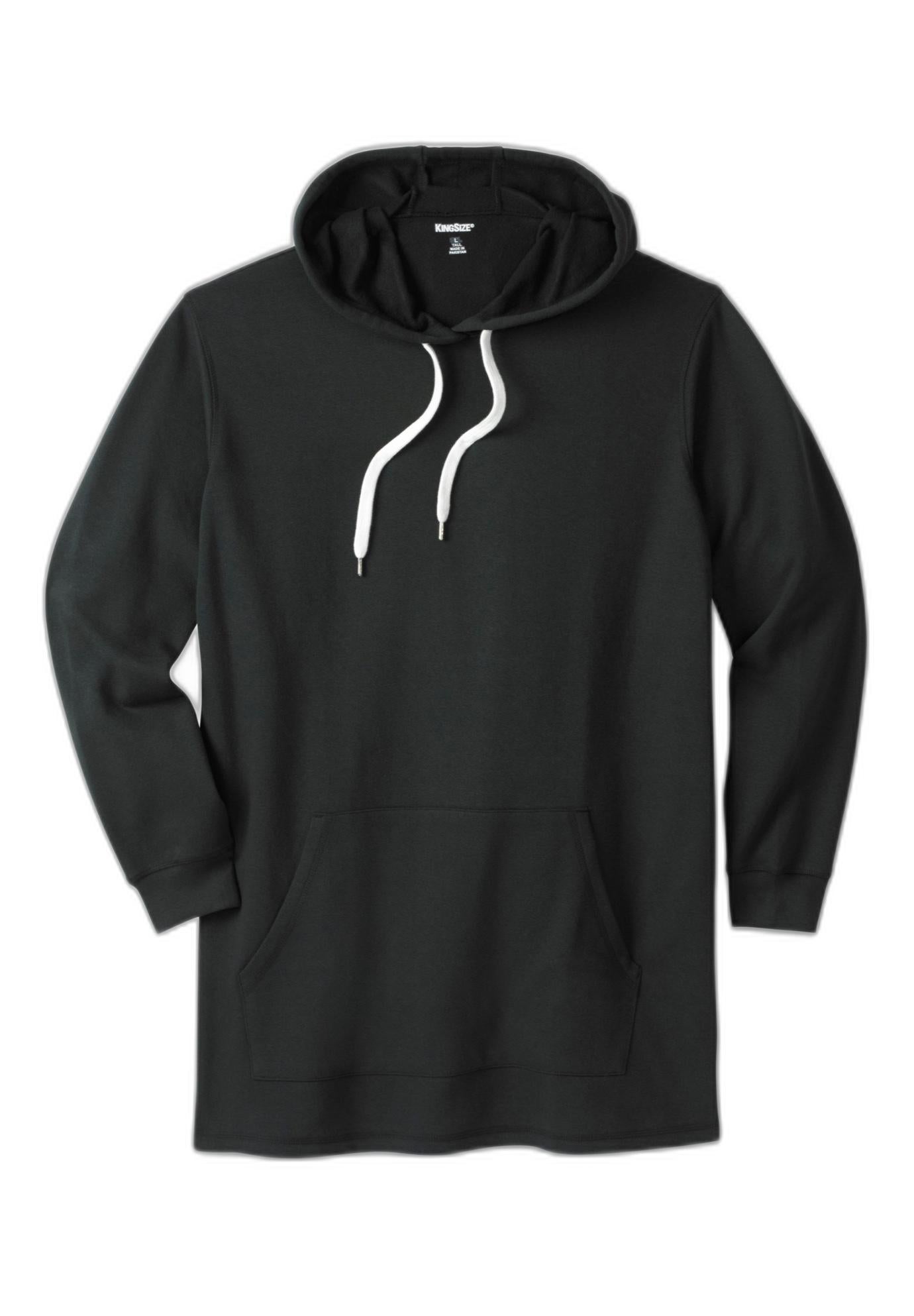 Fleece longer-length pullover hoodie image number 1