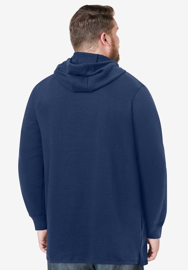 Fleece longer-length pullover hoodie image number 3