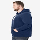 Fleece longer-length pullover hoodie image number null