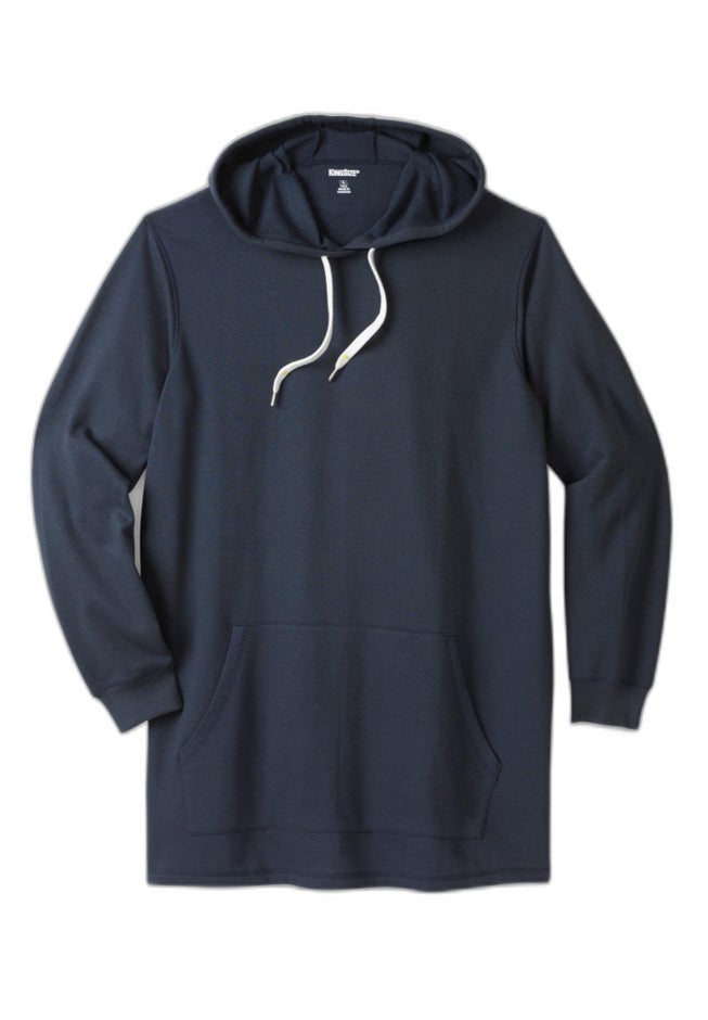 Fleece longer-length pullover hoodie image number 1