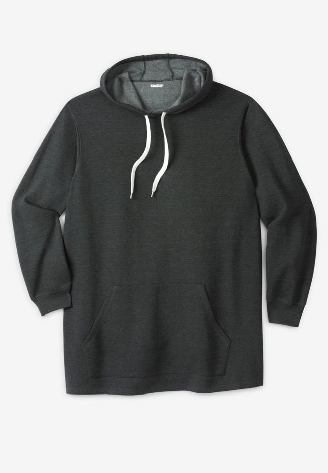 Fleece longer-length pullover hoodie image number 0