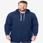 Fleece longer-length pullover hoodie image number null