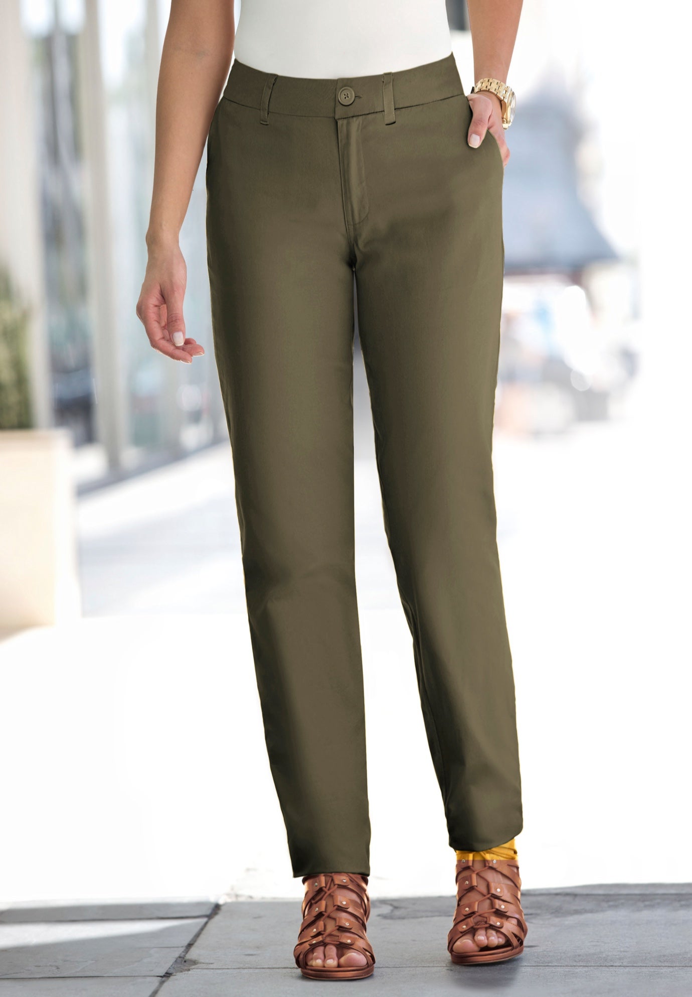 Stretch Cotton Chino Straight-Leg Pant image number 0