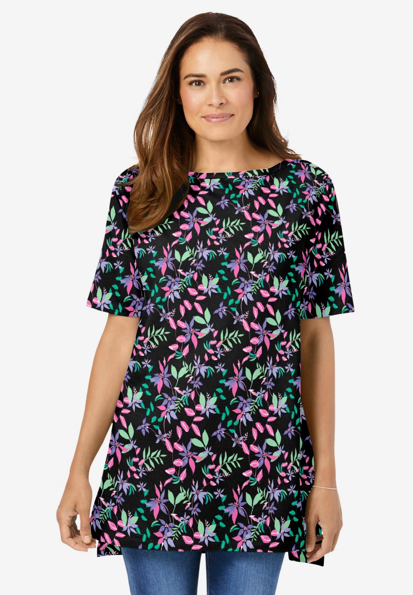 Perfect Printed Short-Sleeve Boatneck Tunic image number 9