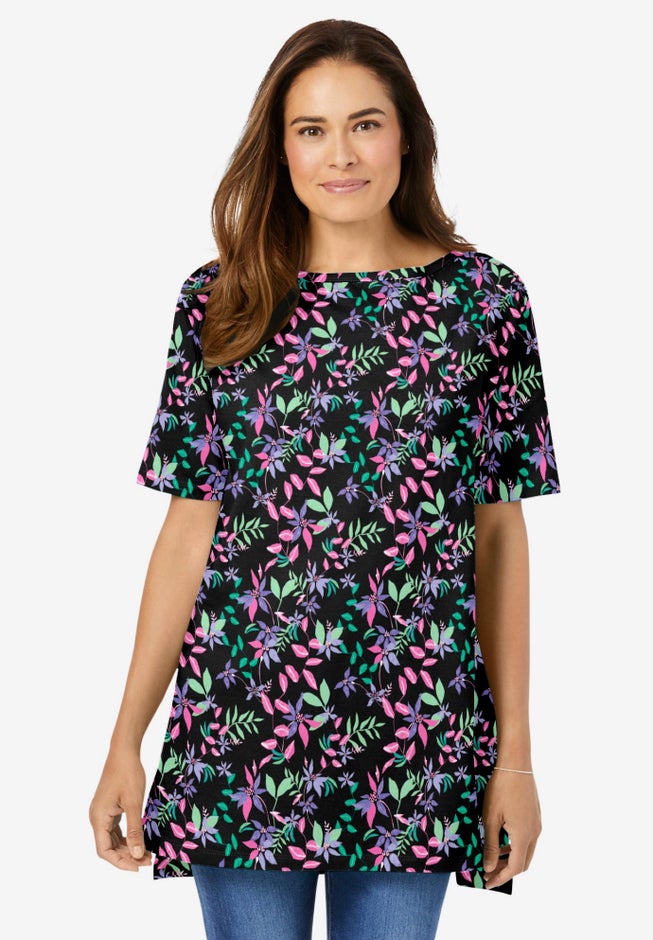 Perfect Printed Short-Sleeve Boatneck Tunic image number 9