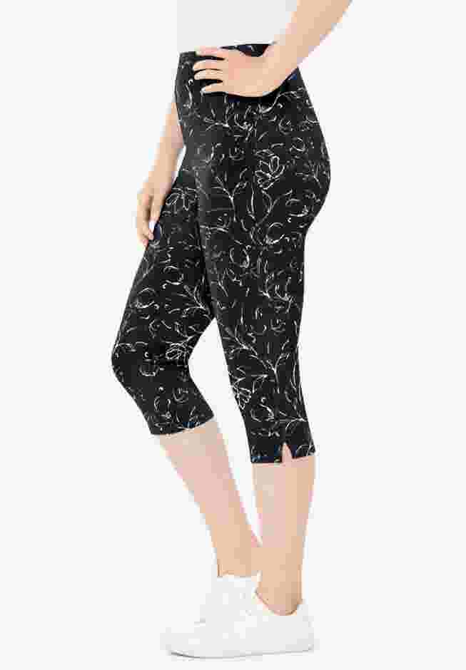 Stretch Cotton Printed Capri Legging image number 2