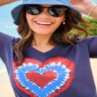 Cuffed Americana Print Tee image number null