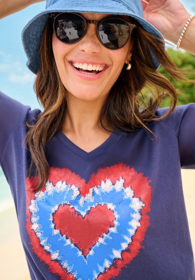 Cuffed Americana Print Tee image number 4