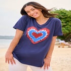 Cuffed Americana Print Tee image number null