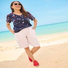 Cuffed Americana Print Tee image number null