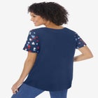 Cuffed Americana Print Tee image number null