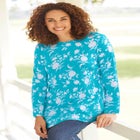 Perfect Printed Long-Sleeve Crewneck Tunic image number null