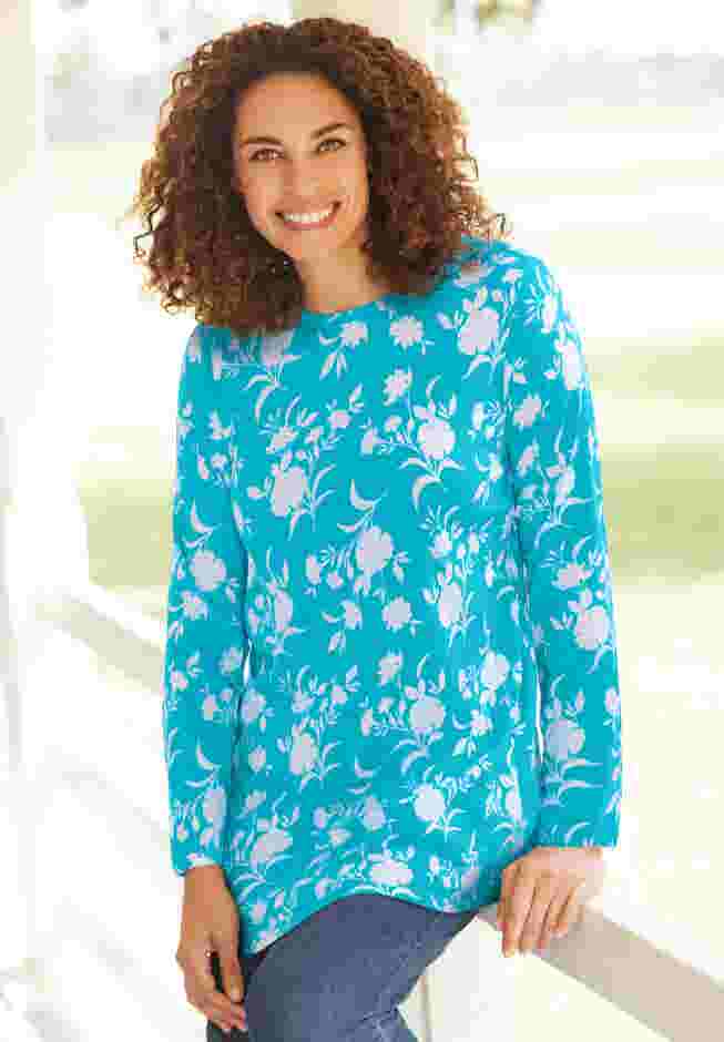 Perfect Printed Long-Sleeve Crewneck Tunic image number 4