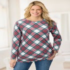 Perfect Printed Long-Sleeve Crewneck Tunic image number null