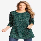 Perfect Printed Long-Sleeve Crewneck Tunic image number 0