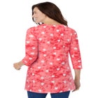 Perfect Printed Three-Quarter Sleeve Crewneck Tunic image number null