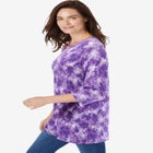 Perfect Printed Three-Quarter Sleeve Crewneck Tunic image number 2