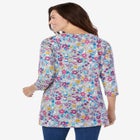 Perfect Printed Three-Quarter Sleeve Crewneck Tunic image number null