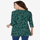 Perfect Printed Three-Quarter Sleeve Crewneck Tunic image number null