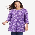 Perfect Printed Three-Quarter Sleeve Crewneck Tunic image number 0
