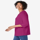 Perfect Three-Quarter Sleeve V-Neck Tunic image number null