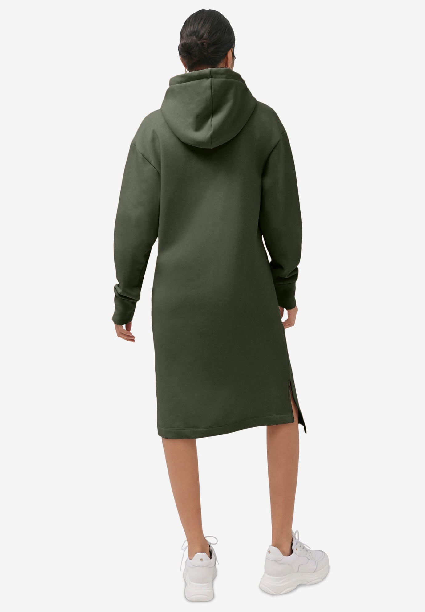 French Terry Hooded Sweatshirt Dress image number 1