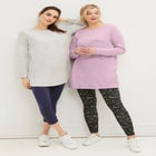 French Terry Sweatshirt Tunic with Shirttail Hem image number null