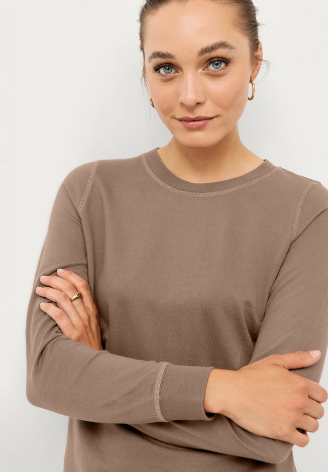 French Terry Sweatshirt Tunic with Shirttail Hem image number 3