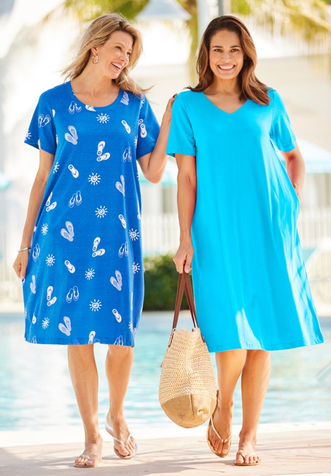 Perfect Short-Sleeve V-Neck Tee Dress image number 5