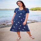 Perfect Short-Sleeve V-Neck Tee Dress image number null